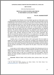 The evaluation of jewellery prices in the Medieval Islamic world